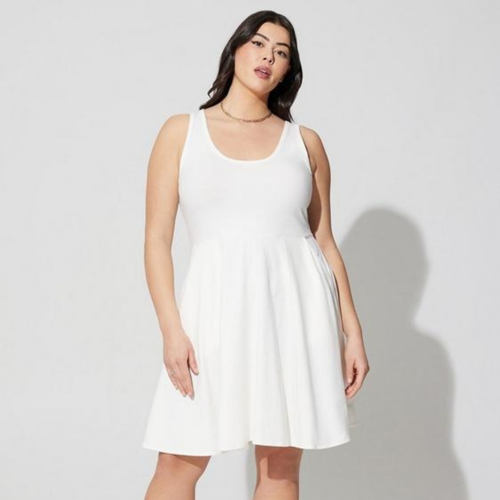 Torrid Mini Foxy Skater Dress White NWT